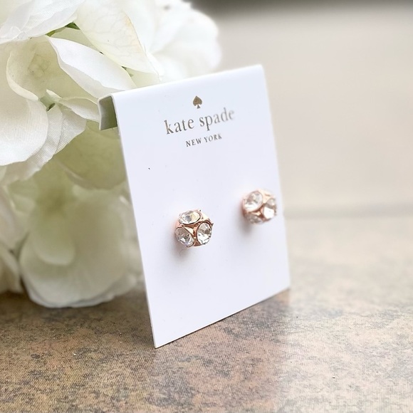 NEW KATE SPADE ♠️LADY MARMALADE ROSE GOLD STUD EARRINGS - Picture 6 of 8